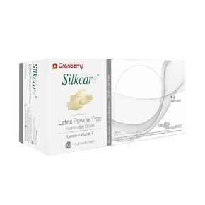 Cranberry USA Cranberry Silkcare Latex Exam Gloves, Case of 100, X-Small, Lanolin & Vitamin E, 4.5 Mil