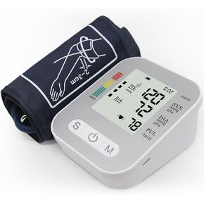 Blood Pressure Monitors for Home Use, Automatic Upper Arm Blood Pressure Machine with Digital Screen, BP Machine with Large Cuff 8.7" - 16.5" Adjustable, Adult Elderly (White)