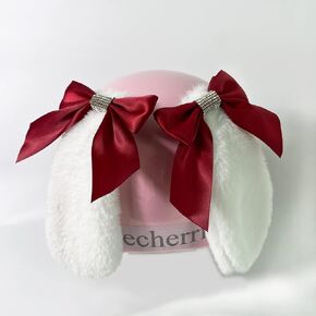 Decoration for Helmet 2PCS Helmet Accessories Helmet Bunny Ears with Crystal (Helmet Not Included)
