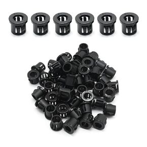50 Pcs 3/4" Snap Bushing, Black Cable Hose Bushing Grommet, Mounting Dia Cable Hose Bushing Grommet Nylon Snap in Protector for 9/16 inch Cable