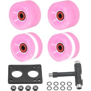 PATIKIL Roller Skate Wheels Set, Light Up Skateboard Cruiser Wheels Set with Bearings Trucks Tool Kit for Outdoor Quad Skate