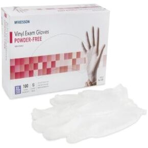 McKesson Vinyl Exam Glove, Extra Large, Clear