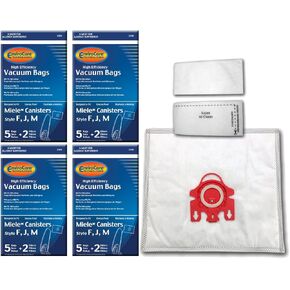 EnviroCare Replacement Vacuum Cleaner Bags made to fit Miele Canisters Style F J M 20 Bags with 8 Filters
