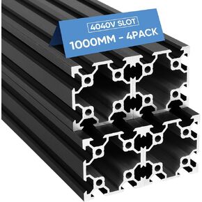 FAHKNS 4040 Aluminum Extrusion European Standard, 4PCS V Slot Extruded Aluminum, 800mm Length Anodized Linear Rail for 3D Printer Engraving Machine Workbench DIY (Black) in Saudi Arabia