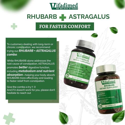 Rhubarb - Herbal Chronic Constipation Relief for Adults, Stool softeners, Stool Breaker,Lower Bowel Stimulator & Lubricator,Bowel Regularity, Daily Bowel Movement, 15 Day Supply in Saudi Arabia
