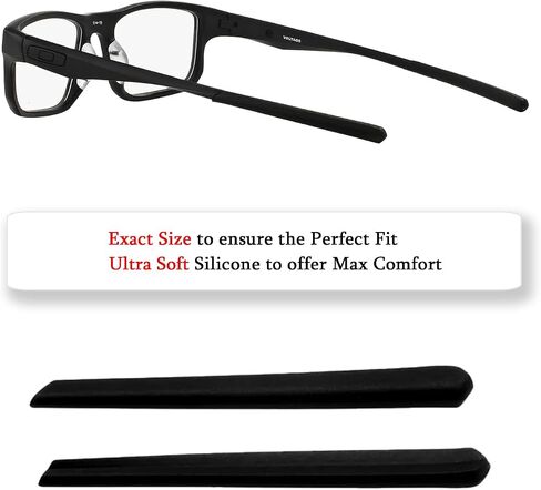 Replacement Earsocks Temple Sleeve for Oakley Voltage OX8049/Voltage Asian Fit OX8066 Eyeglasses Frame, Black Rubber Ear Sleeves in Saudi Arabia