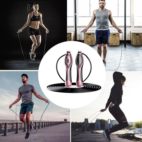 Jump Rope, Countable Speed Jumping Rope Cable with Ball Bearings for Women, Men, Adjustable Steel Jump Rope Workout with Handles for Fitness, Home Exercise & Slim Body in Saudi Arabia