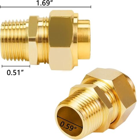 CSST Male NPT Fitting Kit 2 Pack Grill Propane Conversion Connector 1/2" NPT Brass Pipe Fittings in Saudi Arabia