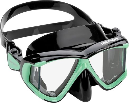 Italian Design Panto-180 Scuba Snorkeling Mask - Anti-Fog Tempered Glass 4 Window Snorkel Mask - Superior Comfortable Silicone for Great Fit and Seal in Kuwait