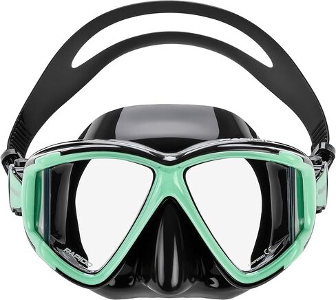 Italian Design Panto-180 Scuba Snorkeling Mask - Anti-Fog Tempered Glass 4 Window Snorkel Mask - Superior Comfortable Silicone for Great Fit and Seal in Kuwait