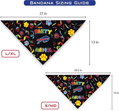 NFL Buffalo Bills Dog Birthday Party Set 10pcs with 1 Football Bandana Small/Medium, 1 Crown Hat, 1 Banner, 1 Birthday Cake Toy & 6 B-Day Balloons, Dog Birthday Set, Costume, Fun Doggie Pawty in Saudi Arabia