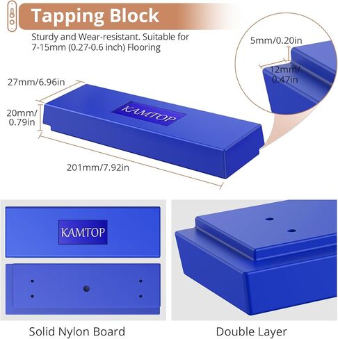 أدوات تركيب الأرضيات الخشبية المصفحة من Kamtop - طقم إصلاح الأرضيات الخشبية 63 قطعة مع 60 فاصلًا للأرضية، أداة تركيب الأرضية مطرقة مزدوجة الوجه، كتلة التنصت المطاطية، قضيب سحب عالي التحمل in Kuwait