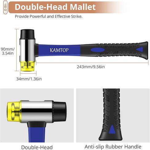 أدوات تركيب الأرضيات الخشبية المصفحة من Kamtop - طقم إصلاح الأرضيات الخشبية 63 قطعة مع 60 فاصلًا للأرضية، أداة تركيب الأرضية مطرقة مزدوجة الوجه، كتلة التنصت المطاطية، قضيب سحب عالي التحمل in Kuwait