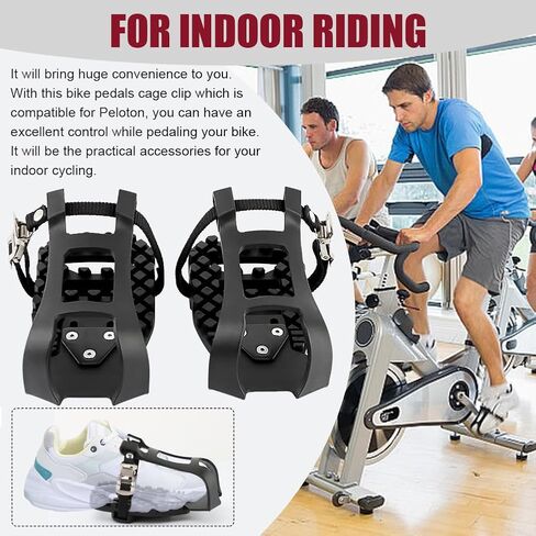 زوج واحد من دواسات الدراجة الرياضية، أقفاص أصابع القدم قابلة للتعديل لدواسات الدراجة الثابتة ومحولات دواسات ركوب الدراجات المضادة للانزلاق مع مفتاح ربط سداسي in Kuwait