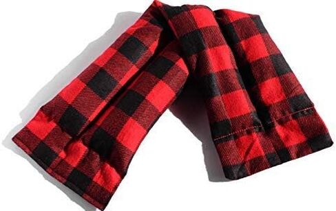 Microwavable Heating Pad, Cozy Plaid Flannel, Natural Rice Filling, Handcrafted (Red and Black Plaid) in Saudi Arabia