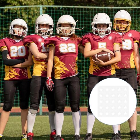 8 Sheets 200pcs Football Helmet Stickers, Red Star Helmet Stickers Self Adhesive Sports Helmet Sticker Funny Helmet Award Decals for Football, Baseball, Hockey, Softball, Lacrosse (Blue) in Saudi Arabia