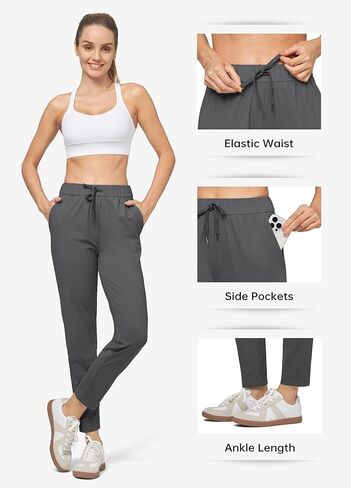 بنطال رياضي للسيدات من Willit، بنطال رياضي للسفر، 7/8، سريع الجفاف أثناء الطيران in Kuwait