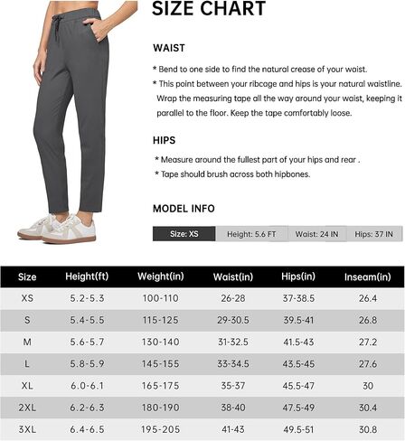 بنطال رياضي للسيدات من Willit، بنطال رياضي للسفر، 7/8، سريع الجفاف أثناء الطيران in Kuwait