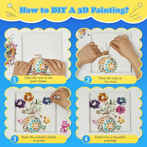 مجموعة طلاء الفسيفساء المزهرية DIY من Kssiaz، مجموعة فنون وحرف الفسيفساء DIY مع ملحقات فسيفساء زهرة المزهرية، مجموعة فنية لطلاء الملصقات المصنوعة يدويًا لتزيين غرفة الأطفال في عيد الميلاد in Saudi Arabia