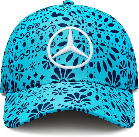 قبعة Mercedes AMG Petronas F1 George Russell 2024 Mexico Special Edition - Blue Atoll - مقاس واحد يناسب الجميع in Kuwait