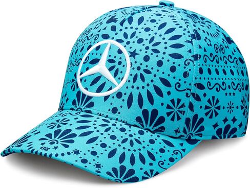 قبعة Mercedes AMG Petronas F1 George Russell 2024 Mexico Special Edition - Blue Atoll - مقاس واحد يناسب الجميع in Kuwait