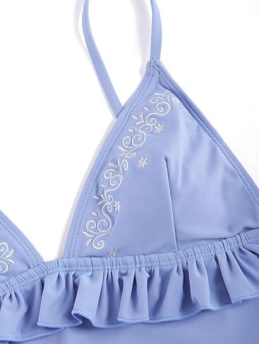 Blue Gingham Tie Around Criss Cross Backless Plunging Neck One-Piece Swimsuit in Saudi Arabia