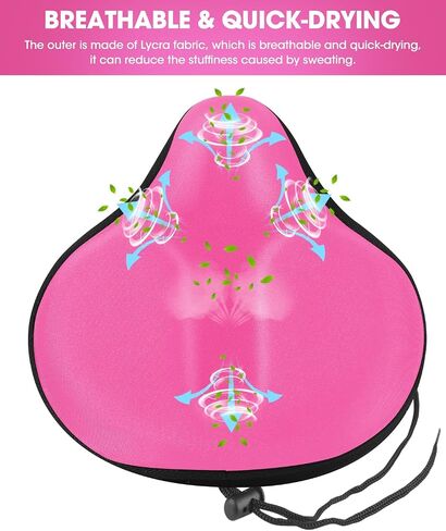 Bike Seat Cover for Men & Women Comfort, Large Bike Seat Cushion Cover, Padded Seat Cover for Bike, Soft Bicycle Seat Covers for MTB, Exercise Bikes, Indoor and Outdoor Cycling Seat Cover in Saudi Arabia