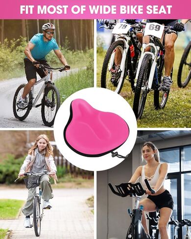 Bike Seat Cover for Men & Women Comfort, Large Bike Seat Cushion Cover, Padded Seat Cover for Bike, Soft Bicycle Seat Covers for MTB, Exercise Bikes, Indoor and Outdoor Cycling Seat Cover in Saudi Arabia