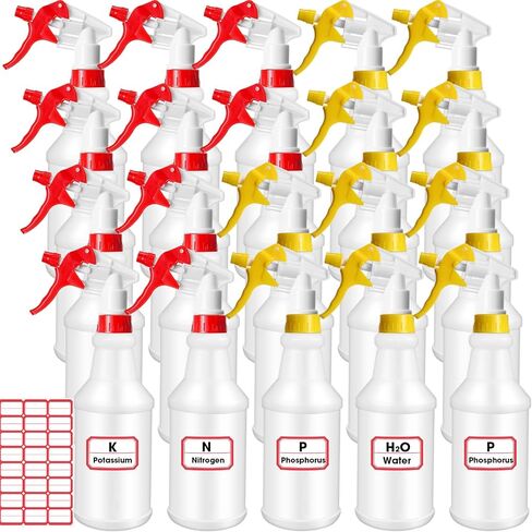 Rtteri 20 Pack 32oz Plastic Spray Bottles for Cleaning Solutions, Empty Spray Bottles Bulk, Adjustable Leak Proof Sprayer Bottles with Label for Plants Pet BBQ Home Kitchen (Multicolor) in Saudi Arabia