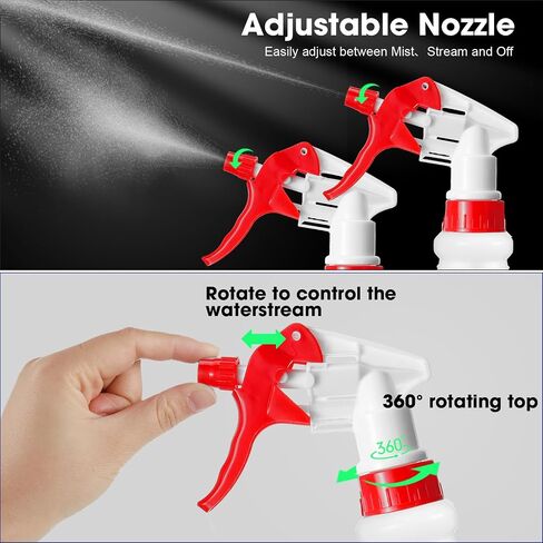 Rtteri 20 Pack 32oz Plastic Spray Bottles for Cleaning Solutions, Empty Spray Bottles Bulk, Adjustable Leak Proof Sprayer Bottles with Label for Plants Pet BBQ Home Kitchen (Multicolor) in Saudi Arabia