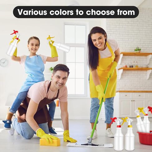 Rtteri 20 Pack 32oz Plastic Spray Bottles for Cleaning Solutions, Empty Spray Bottles Bulk, Adjustable Leak Proof Sprayer Bottles with Label for Plants Pet BBQ Home Kitchen (Multicolor) in Saudi Arabia