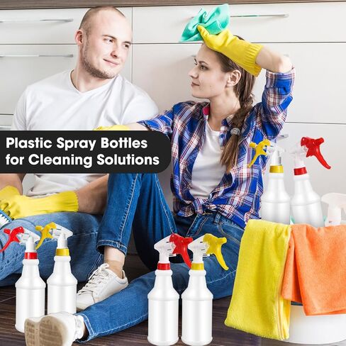 Rtteri 20 Pack 32oz Plastic Spray Bottles for Cleaning Solutions, Empty Spray Bottles Bulk, Adjustable Leak Proof Sprayer Bottles with Label for Plants Pet BBQ Home Kitchen (Multicolor) in Saudi Arabia