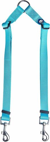Blueberry Pet Essentials Durable Nylon Classic Double Dog Leash for Two Dogs | Medium/Large Dual Walking & Training Double Leash for Two Dogs | Dual Dog Leash Coupler in Multiple Colors | Black in Saudi Arabia