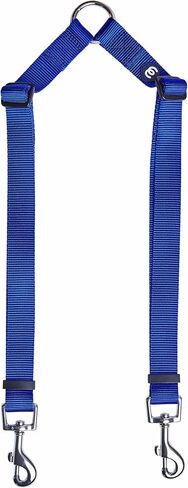 Blueberry Pet Essentials Durable Nylon Classic Double Dog Leash for Two Dogs | Medium/Large Dual Walking & Training Double Leash for Two Dogs | Dual Dog Leash Coupler in Multiple Colors | Black in Saudi Arabia