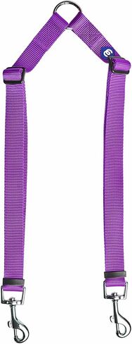 Blueberry Pet Essentials Durable Nylon Classic Double Dog Leash for Two Dogs | Medium/Large Dual Walking & Training Double Leash for Two Dogs | Dual Dog Leash Coupler in Multiple Colors | Black in Saudi Arabia