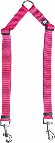 Blueberry Pet Essentials Durable Nylon Classic Double Dog Leash for Two Dogs | Medium/Large Dual Walking & Training Double Leash for Two Dogs | Dual Dog Leash Coupler in Multiple Colors | Black in Saudi Arabia