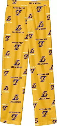 Outerstuff NBA للأولاد والأطفال 4-7 شباب 8-20 سروال بيجامة مطبوع عليه شعار أساسي (لوس أنجلوس ليكرز، أطفال 4) in Saudi Arabia