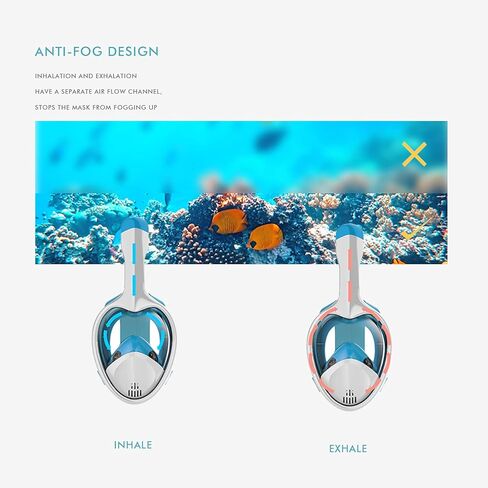 Full Face Snorkel Mask, Snorkeling Mask Full Face for Adults,180°Panoramic View Snorkeling Mask with Detachable Camera Mount,Safe Breathing Anti-Fog Anti-Leak Diving Mask for Adults in Saudi Arabia