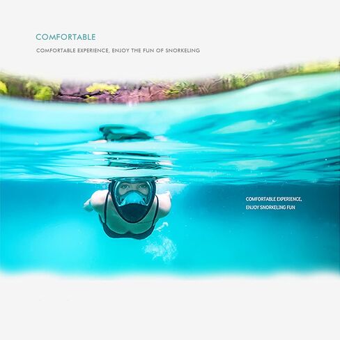 Full Face Snorkel Mask, Snorkeling Mask Full Face for Adults,180°Panoramic View Snorkeling Mask with Detachable Camera Mount,Safe Breathing Anti-Fog Anti-Leak Diving Mask for Adults in Saudi Arabia