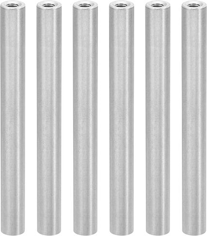 PATIKIL M3 Aluminum Spacers, 6 Pcs Metal Spacer Aluminum 3mm ID x 6mm OD x 25mm L Threaded Spacer Screw Standoff Round for RC Car Drones Motherboard, Silvery in Saudi Arabia