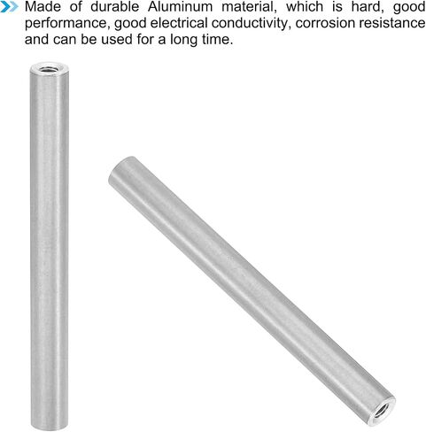 PATIKIL M3 Aluminum Spacers, 6 Pcs Metal Spacer Aluminum 3mm ID x 6mm OD x 25mm L Threaded Spacer Screw Standoff Round for RC Car Drones Motherboard, Silvery in Saudi Arabia