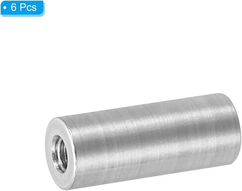 PATIKIL M3 Aluminum Spacers, 6 Pcs Metal Spacer Aluminum 3mm ID x 6mm OD x 25mm L Threaded Spacer Screw Standoff Round for RC Car Drones Motherboard, Silvery in Saudi Arabia