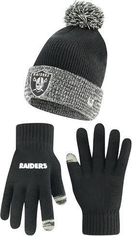 Ultra Game NFL unisex-adult Super Soft Two Tone Winter Beanie Knit Hat With Extra Warm Touch Screen Gloves in Saudi Arabia