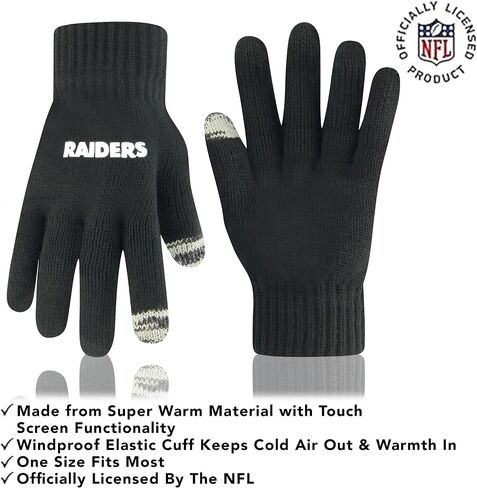 Ultra Game NFL unisex-adult Super Soft Two Tone Winter Beanie Knit Hat With Extra Warm Touch Screen Gloves in Saudi Arabia