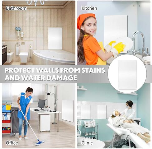 Hand Dryer Splash Guard 32 x 16 Inch Aluminum hand dryer Wall Guard Metal Splash Guard Backsplash Protector with Ultra Strength Adhesive for Bathroom Kitchen Restroom Splash Protection in Kuwait