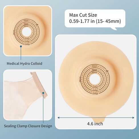 Colostomy Bags, 10 Pcs Two Piece Stoma Bags for Ileostomy Stoma Care, Cut-to-Fit Drainable Pouches, Ostomy Supplies in Kuwait