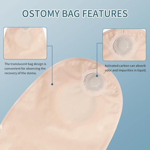 Colostomy Bags, 10 Pcs Two Piece Stoma Bags for Ileostomy Stoma Care, Cut-to-Fit Drainable Pouches, Ostomy Supplies in Kuwait