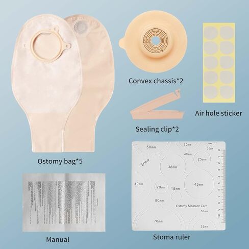 Colostomy Bags, 10 Pcs Two Piece Stoma Bags for Ileostomy Stoma Care, Cut-to-Fit Drainable Pouches, Ostomy Supplies in Kuwait