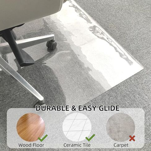 سجادة كرسي للأرضيات الصلبة، سجادة أرضية مقاس 45 × 53 بوصة لكرسي المكتب، واقي أرضية مستطيل بنمط بلوري للمكتب والمكتب والمنزل in Kuwait