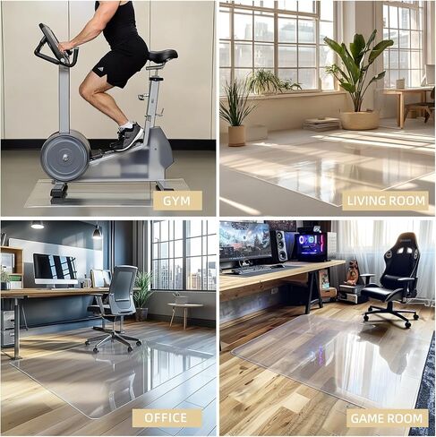 سجادة كرسي للأرضيات الصلبة، سجادة أرضية مقاس 45 × 53 بوصة لكرسي المكتب، واقي أرضية مستطيل بنمط بلوري للمكتب والمكتب والمنزل in Kuwait